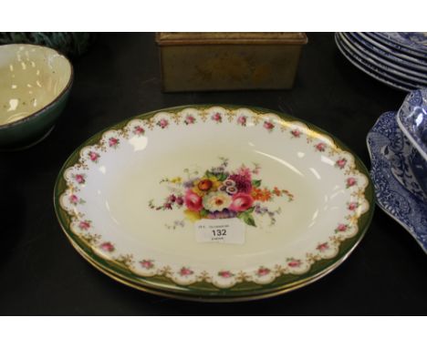 2 vintage hand painted oval Royal Worcester plates