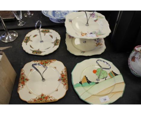 4 vintage cake stands