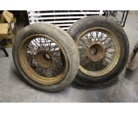 2 vintage car wheels