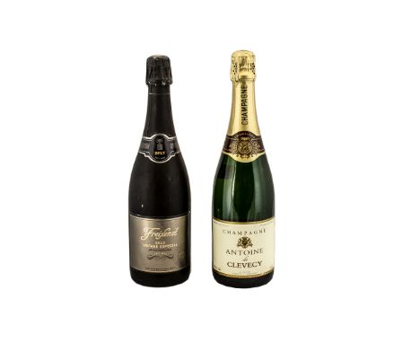 Champagne Antoine-de-clevey product of France, Brut Freixenet 2012 vintage special. 2 bottles. 