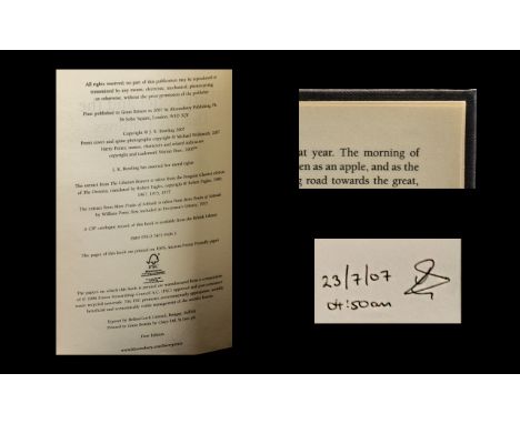 Harry Potter &amp; The Deathly Hallows First Edition 2007, lacks dust jacket.  Missing error pages 601, 602, 603, page left b