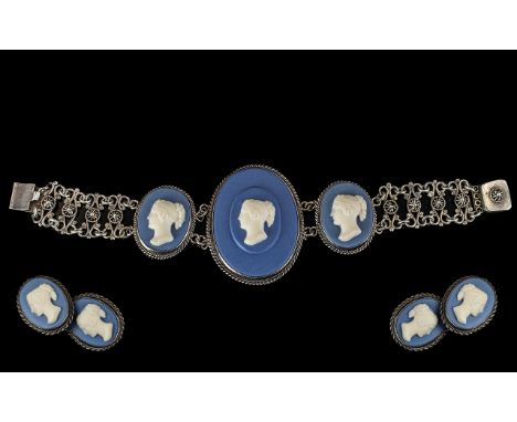 Vintage Wedgwood House of Schrager Bracelet, wonderful quality and design.  Bracelet along with matching earrings.  Hallmarke