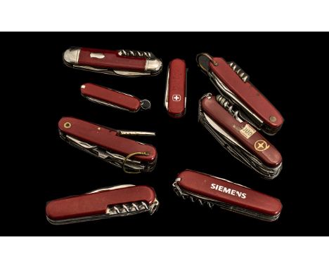 8 Vintage Swiss Army Knives - and other makes. 