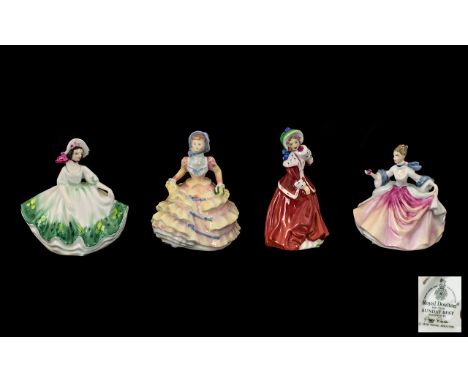 Royal Doulton Collection of Four Miniature Handpainted Figures.  Comprising:  1.  Hannah HN 3649; 2. Rebecca HN 3414; 3. Sund
