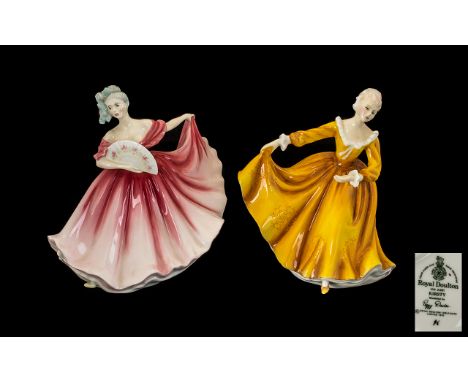 Royal Doulton Handpainted Figures (2) 1. 'Elaine' HN 3307 designer M. Davies, issued 1990-2000. Height 7.25" - 18.4 cm. 2. 'K