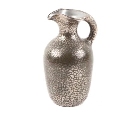 An Elton ware silvered crackle glaze jug, 20cms high.Condition ReportGood condition- no chips or cracks or repairs
