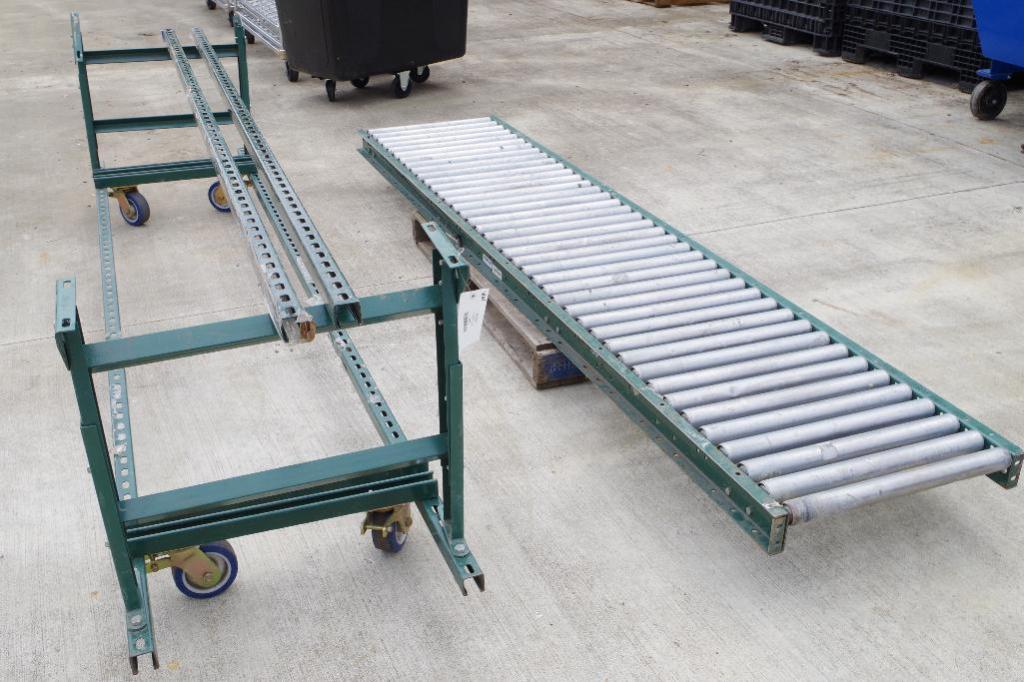 Conveyor w/ Stand on Casters 25"W x 10'L w/ 211/2" Rollers