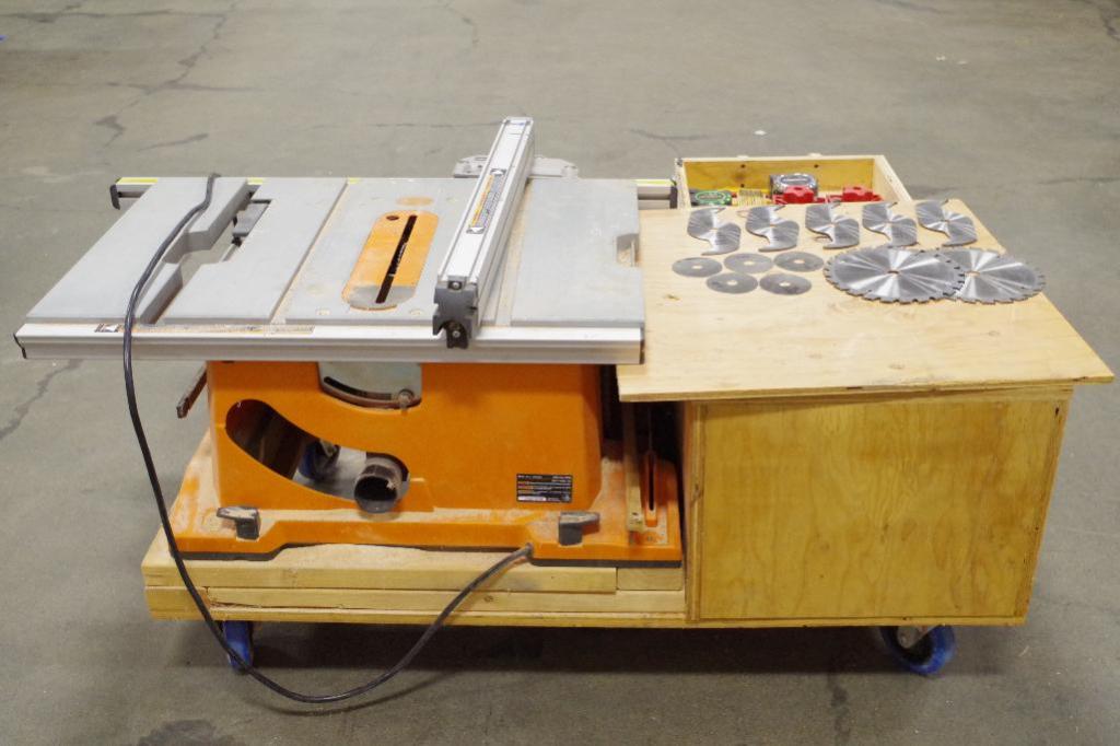 RIDGID HeavyDuty Portable Table Saw M/N R4510 w/ Lots of Extra Blades
