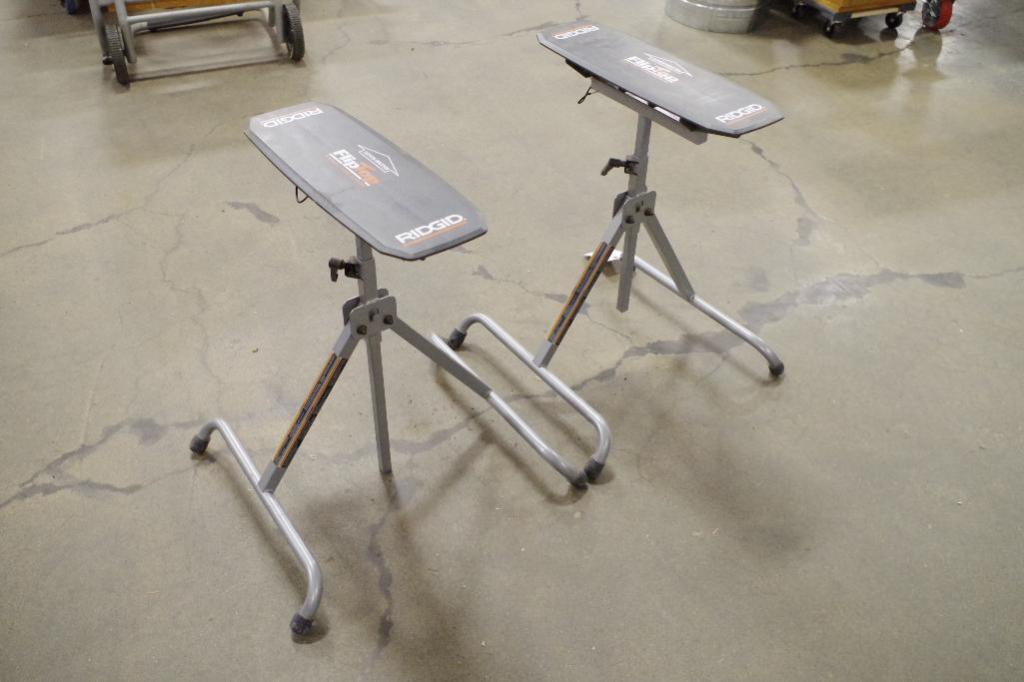 (2) RIDGID Flip Top Portable Work Support Adjustable Foldable Steel Tool