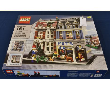 LEGO - Town House Pet Shop 10218, c.2011, appearing unopened, factory seals present, box with light corner and edge wear, oth