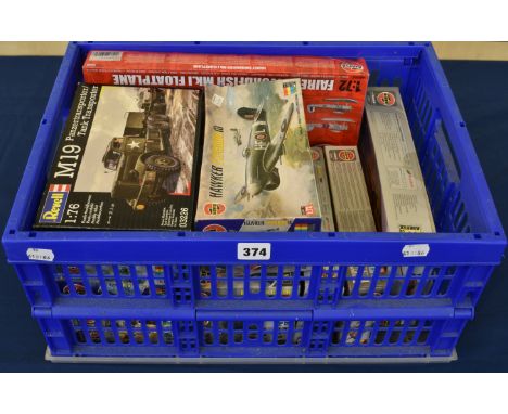 A collection of Airfix model kits to include; Fairey Swordfish Mk.I floatplane, Britten Norman Islander/defender Gmc Cckw 353