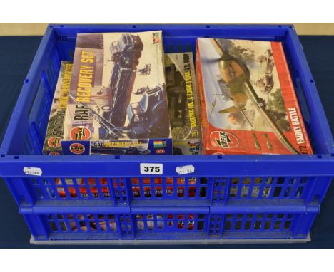 A collection of Airfix models to include; RAF recovery set, Fairey Battle, GMC CCKW 353 Truck x2 , Scammel tank transporter x