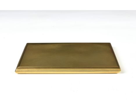 Asprey - 9ct Gold cigarette case Asprey & Co Ltd, London, 1966, of rectangular form, having engine-turned design with Asprey 