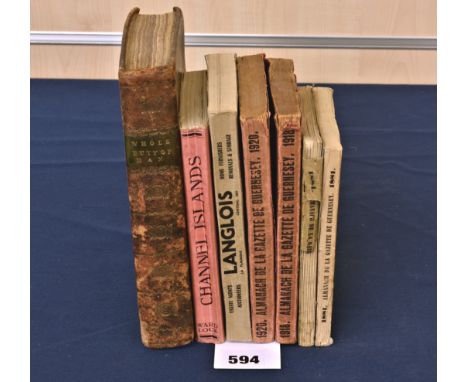 Four Gazette de Guernsey almanachs from 1881, 1884, 1918, 1920; one Press almanack from 1964; plus Ward Lock &amp; Co's Chann