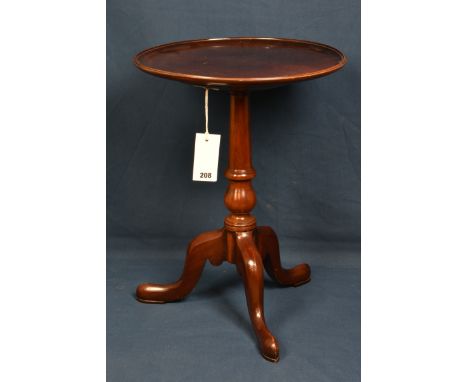 A reproduction mahogany wine table together with a small Georgian-style mahogany tripod table; and a 1930s-40s smoker's whatn