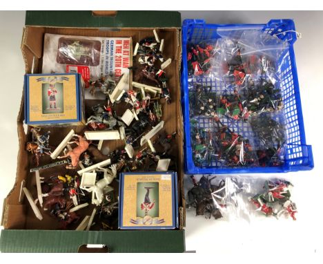 A collection of Britains &amp; Crescent plastic model soldiers,&nbsp;comprising twelve sets or part sets (all unboxed), toget