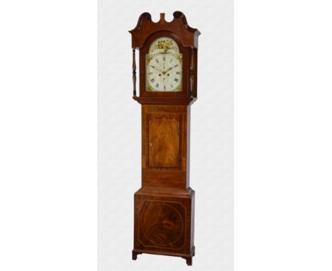 Dame of Sark interest - an early 19th century inlaid mahogany North Country eight day longcase clock by Thomas Dodson of Leed