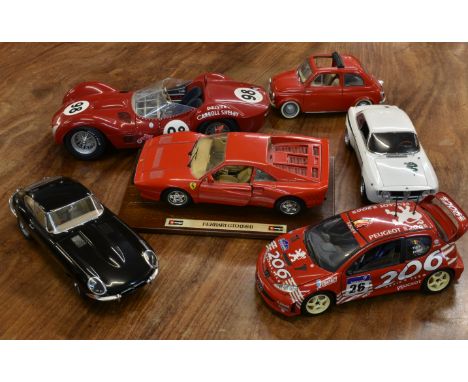 Six tinplate scale model cars of varying types and makes. (6)  
