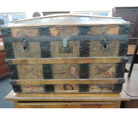 A 19th Century dome top travel trunk