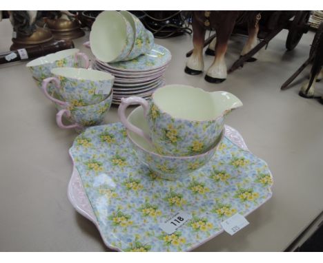 A Shelley Primrose, chintz tea service