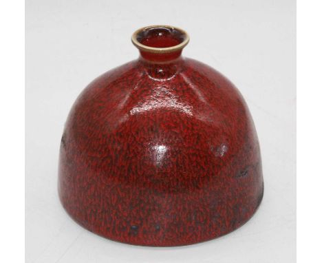 A Chinese mottled red glazed inkwell, bearing apocryphal Guangxu mark, height 10cmCondition report: No apparent cracks, damag