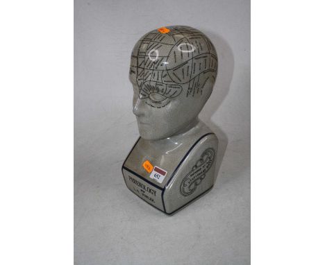 A reproduction ceramic phrenology bust