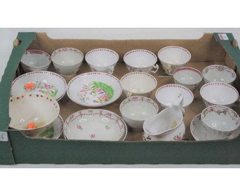 A collection of 19th century porcelain tea wares to include New Hall and Hilditch &amp; Son of Longton
