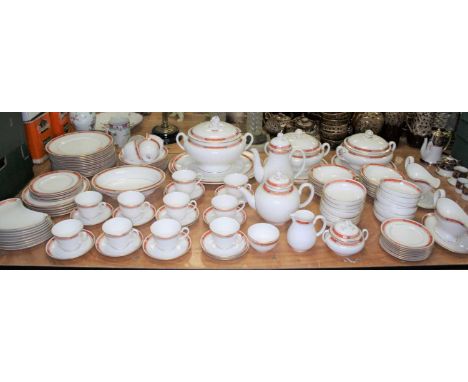 A Royal Worcester Beaufort Rust pattern extensive tea and dinner serviceCondition report: Appears generally very good and ori