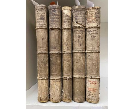 Literature, various. ARISTOTLE / AVERROES. Stagiritae.., [and other works]. Vols. 2,3 4,5, 7-11, bound in 5 tomes, Venice apu