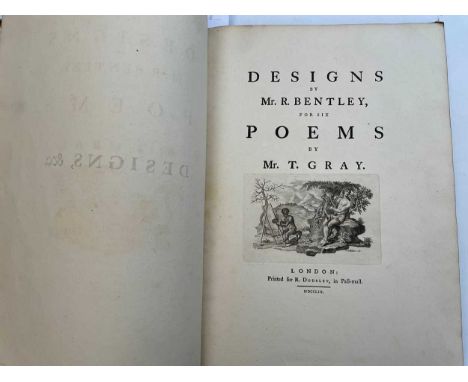 GRAY (Thomas) Designs by Mr. R. Bentley, for Six Poems by Mr. T. Gray, 1st edition, London: for R. Dodsley 1753, folio, half 