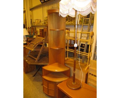 Parker Knoll Mid 20th Century Corner Cabinet and a Standard Lamp 