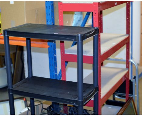 FOLDING STOOL, STEP STOOL & 2 SHELF UNITS     