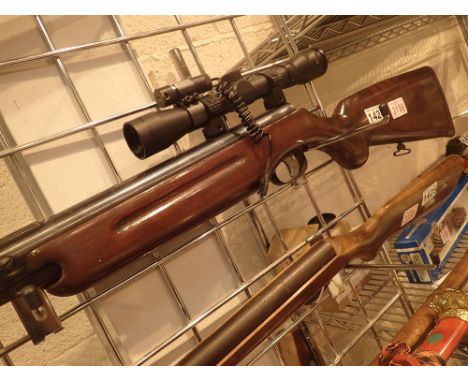 Weihrauch HW 35 .22 air rifle with scope and silencer, model number 273820