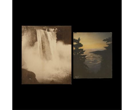 Asahel Curtis (American, 1874-1941) and Edward Curtis (American, 1868-1952). Group of two photographs mounted to board depict