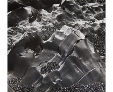 Brett Weston (American, 1911-1993). Gelatin silver print photograph titled "Oregon" depicting unique rock formations, 1973. S