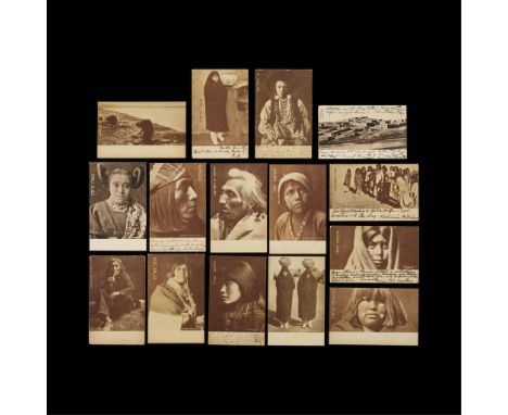 Edward Curtis (American, 1868-1952). Group of fifteen real photo postcards most depicting portraits of Native Americans and o