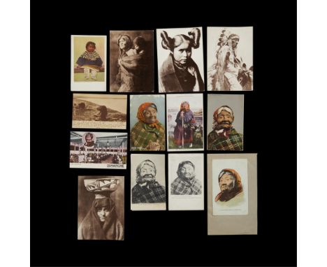 Edward Curtis (American, 1868-1952) and Frank Albert Rinehart (American, 1861-1928). Group of 13 photographic postcards - 12 