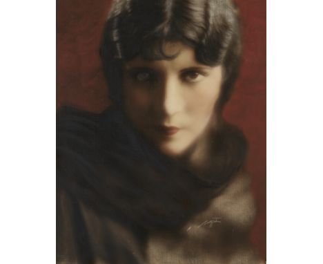 Edward Curtis (American, 1868-1952). Gelatin silver print photograph depicting a portrait of early Hollywood star Olive Borde