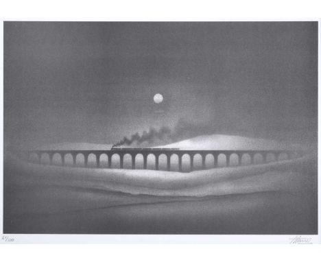 Trevor Grimshaw (1947-2001)"Ribblehead Viaduct"Signed and numbered 67/500, lithograph, 35.5cm by 50cm