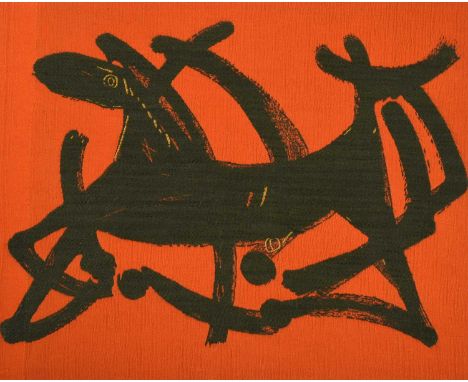 Marino Marini (1924 – 1997)"Cavallo" (1959)Jacquard woven furnishing fabric for Edinburgh Weavers, 43cm by 53cmLiterature: "A