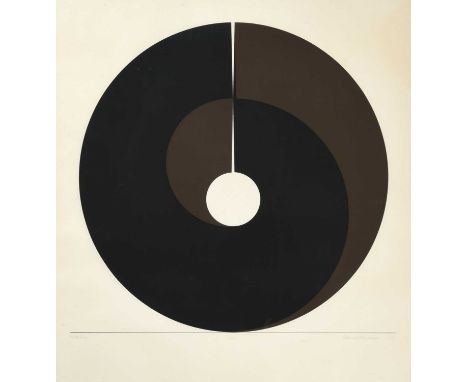 Clement Meadmore (1929–2005) Australian "Split Ring"Signed and dated (19)72, inscribed and numbered 15/125, screenprint, 69cm