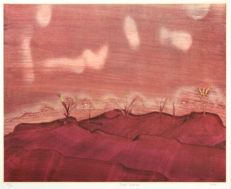 Sir Sidney Robert Nolan OM, AC, CBE, RA (1917-1992) Australian/British"Desert Landscape"Signed, inscribed and numbered 54/100