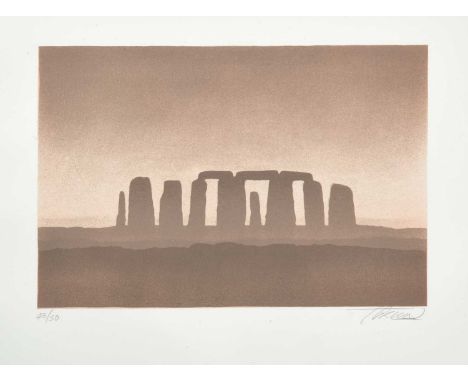 Trevor Grimshaw (1947-2001)"Stonehenge"Signed and numbered 43/50, lithograph, 30cm by 40cm