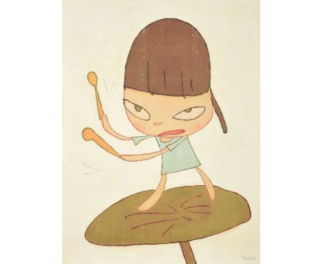 Yoshitomo Nara (b.1959) Japanese"Marching on a Butterbur Leaf"Offset lithographic poster, published by Dallas Contemporary, U