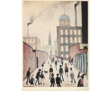 After Laurence Stephen Lowry RBA, RA (1887-1976)"Mrs Swindells' Picture"Signed, with the blindstamp for the Fine Art Trade Gu