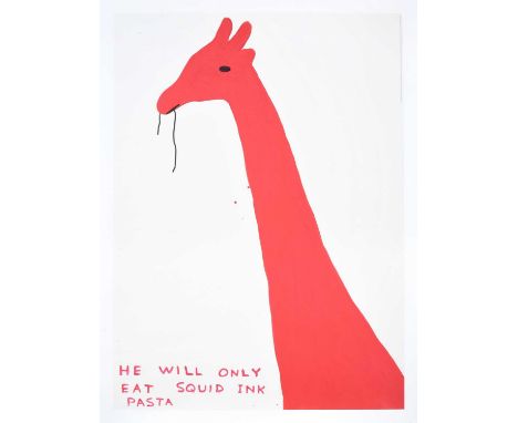 David Shrigley OBE (b.1968)"He Will Only Eat Squid Ink Pasta"Offset lithographic poster, together with three further posters 