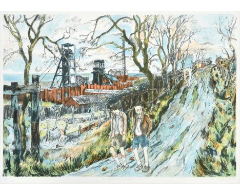 Tom McGuinness (1926-2006)"The Allotments, Easington"Signed, inscribed and dated (19)92, numbered 161/200, lithograph, 49cm b
