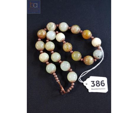 VINTAGE GREEN MARBLE NECKLACE 