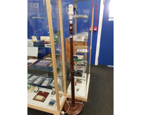 MAHOGANY FLUTED STANDARD LAMP 