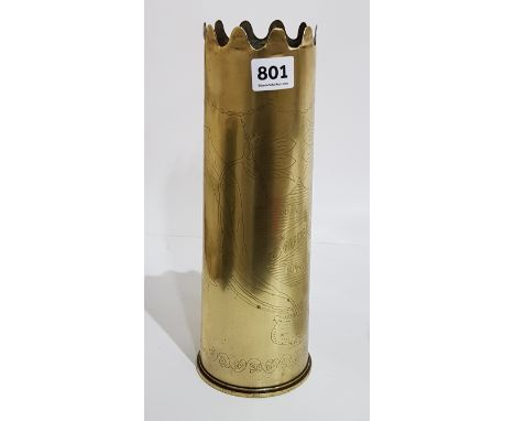LARGE TRENCH ART SHELL STAMPED ON BOTTOM 1916